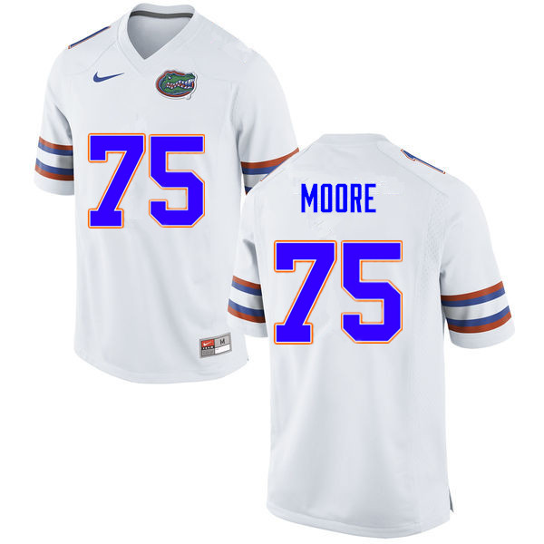 Men #75 T.J. Moore Florida Gators College Football Jerseys Sale-White - Click Image to Close
